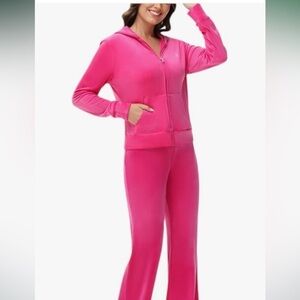 NWOT Juicy Couture Women's Bling Velour Hoodie full zip jacket XL